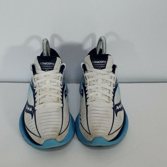 Saucony Kinvara 10 Women's Size‎ 6 White Blue Running Shoes Sneakers Lace Up - Picture 3 of 10